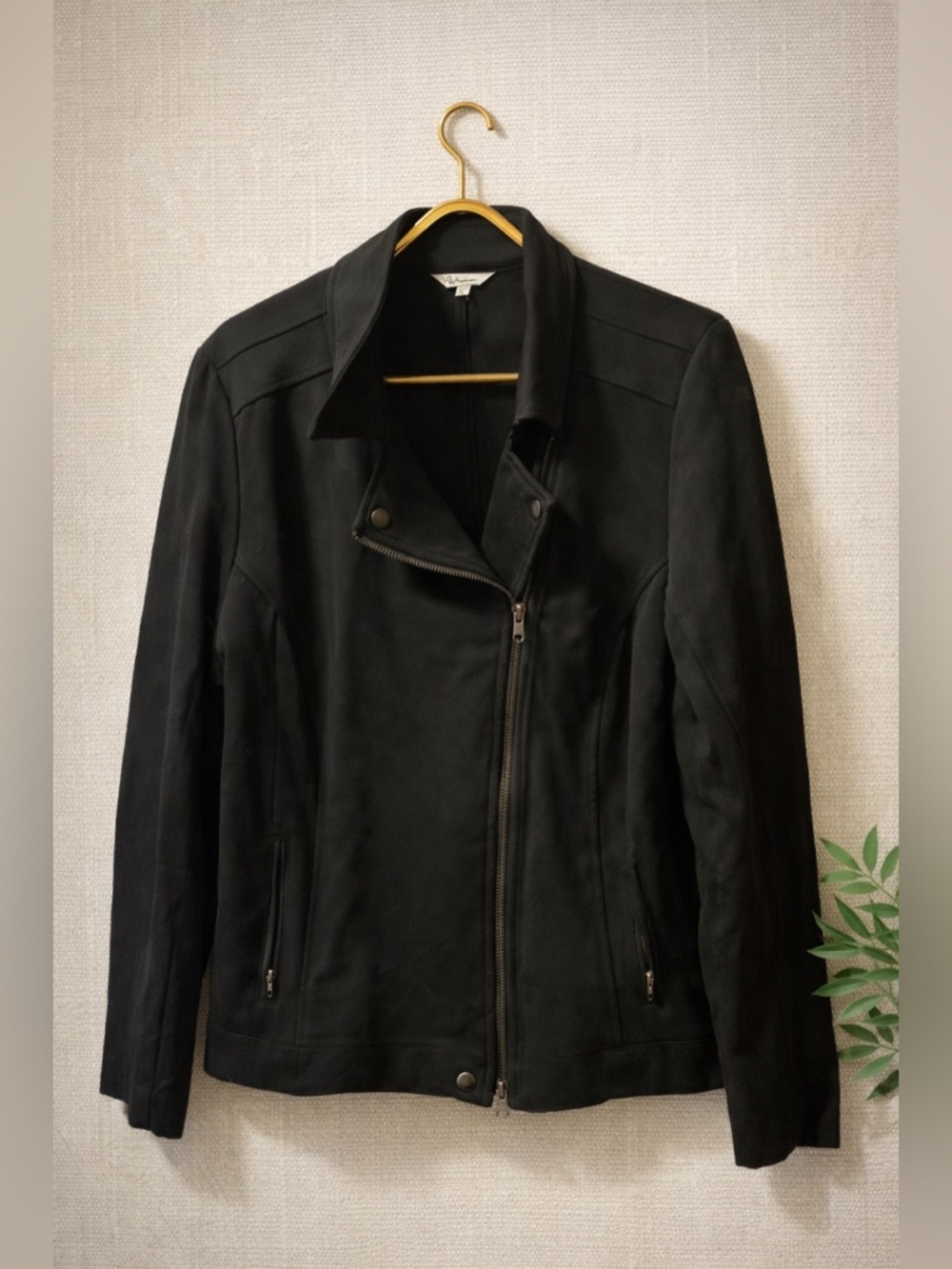 Reitmans Black Moto‑Style Zip Jacket – Plus Size 16